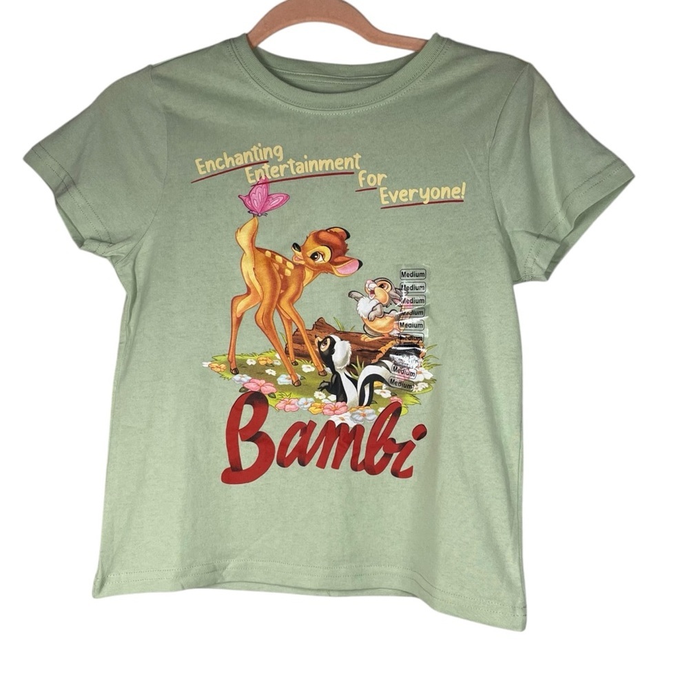Girls/women Disney Bambi Smoke-green t-shirt. Size Medium